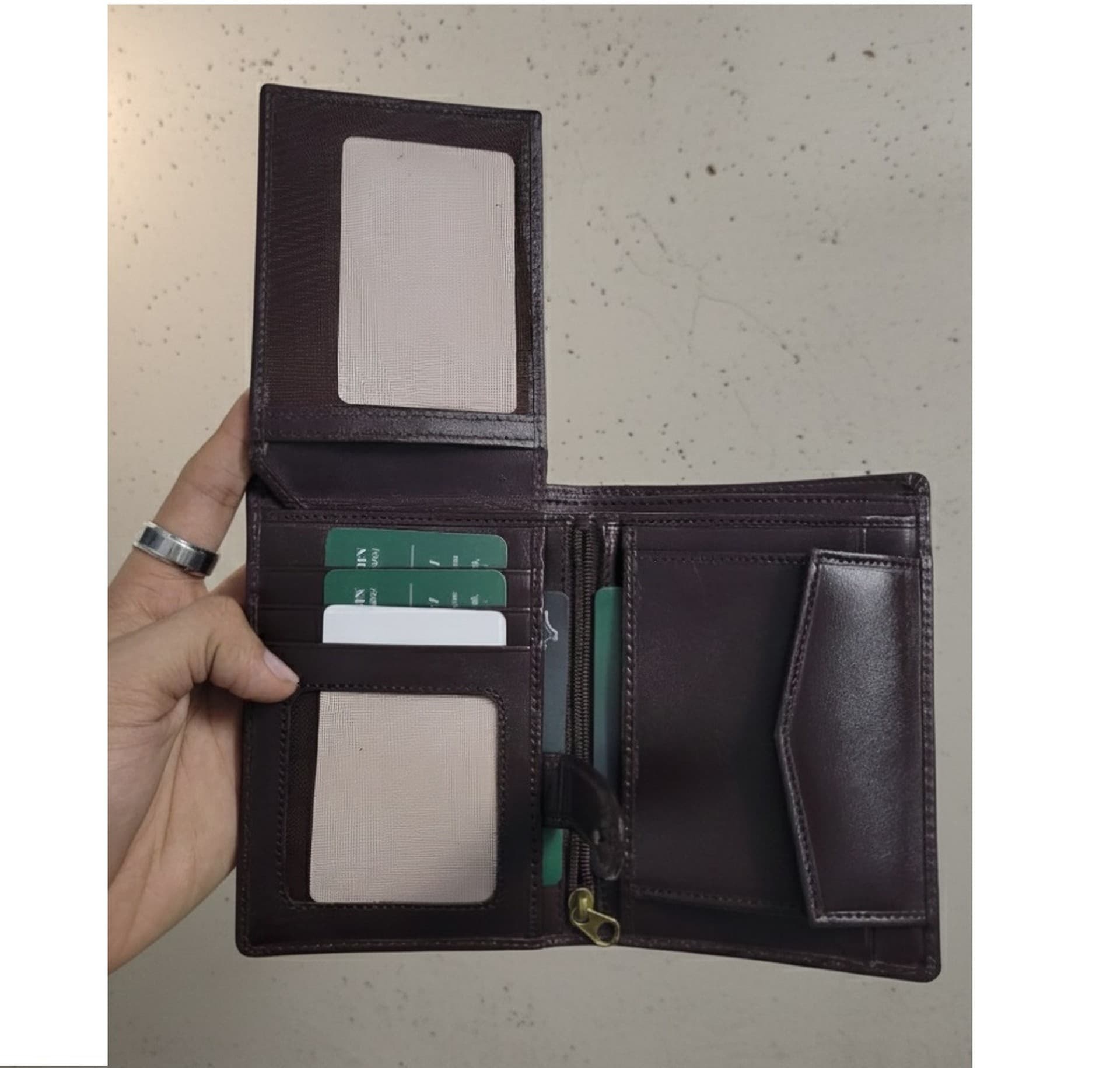 Genuine Leather Bifold Wallet - Coin thumbnail 5