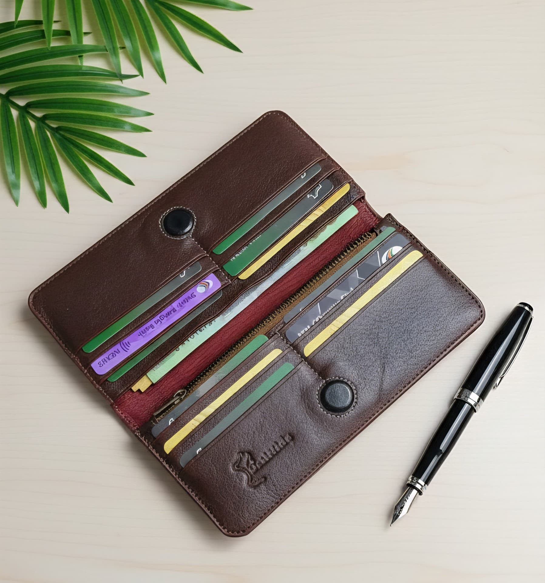 Genuine Leather Long Wallet - Magnet thumbnail 4
