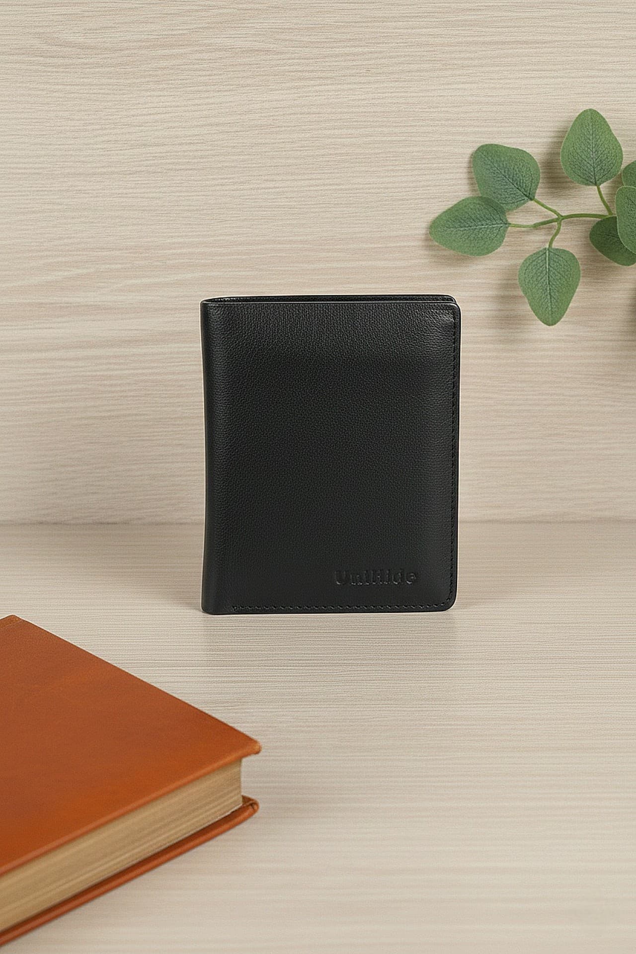 Genuine Leather Slim Wallet - Vertical